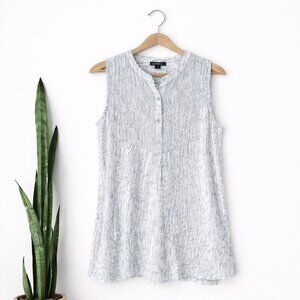 CABLE & GAUGE | Black & White Striped Sleeveless Blouse – Women's Medium